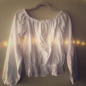 H&M Off Shoulder Eyelet Design Top